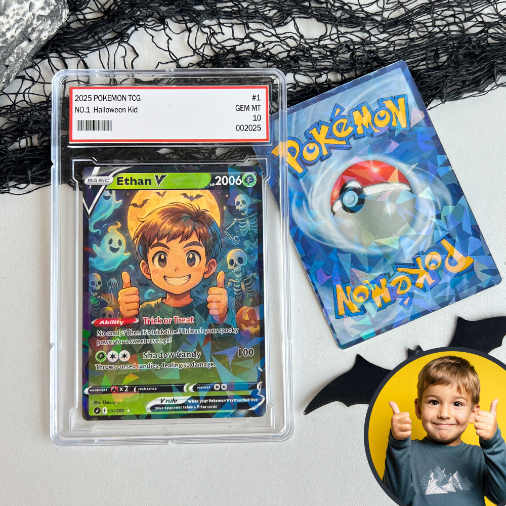 Custom Halloween Anime Kid Pokecard V Card🎃