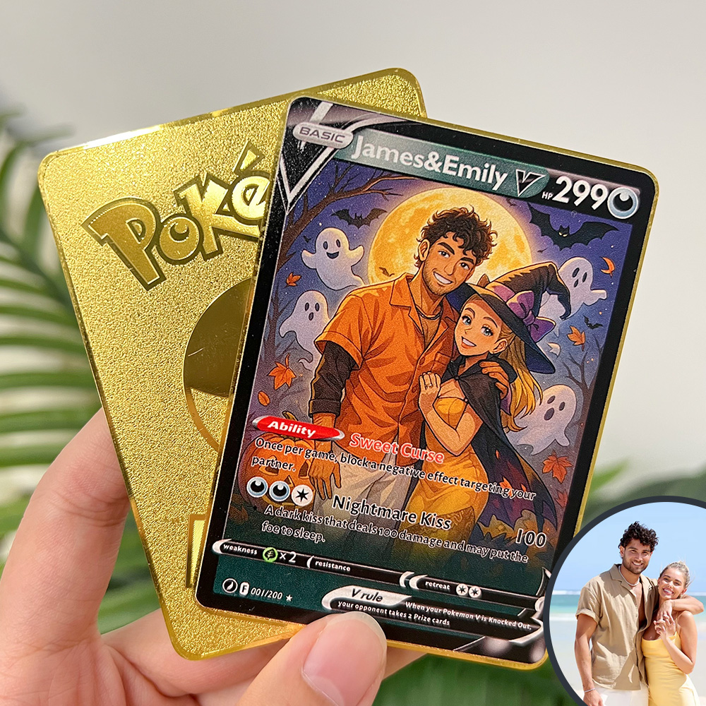 Custom Halloween Anime Pokecard V Card For Couples🎃