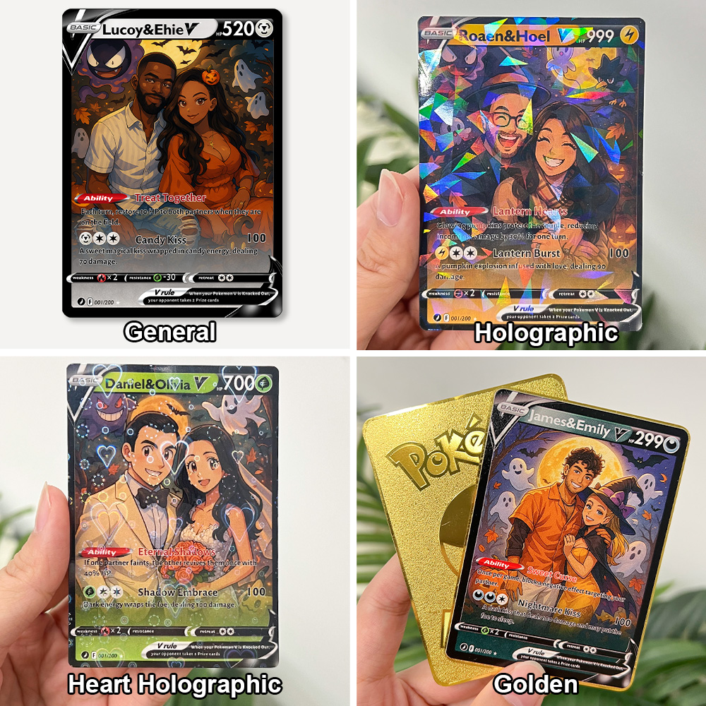 Custom Halloween Anime Pokecard V Card For Couples🎃