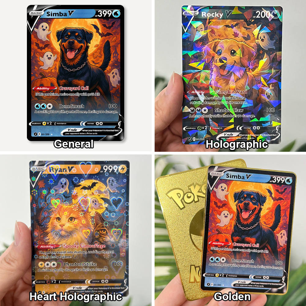 Custom Halloween Anime Pet Pokecard V Card For Pet Lovers🎃