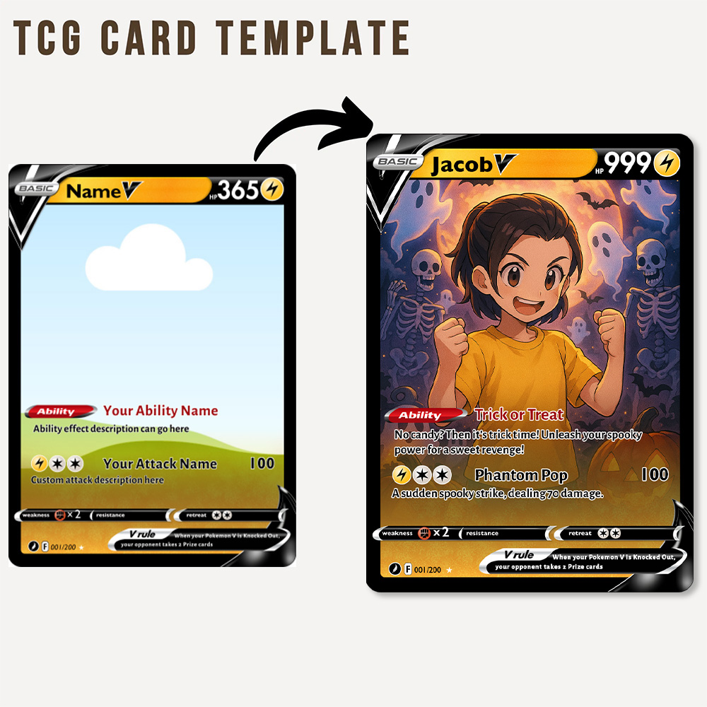 Custom Halloween Anime Kid Pokecard V Card🎃
