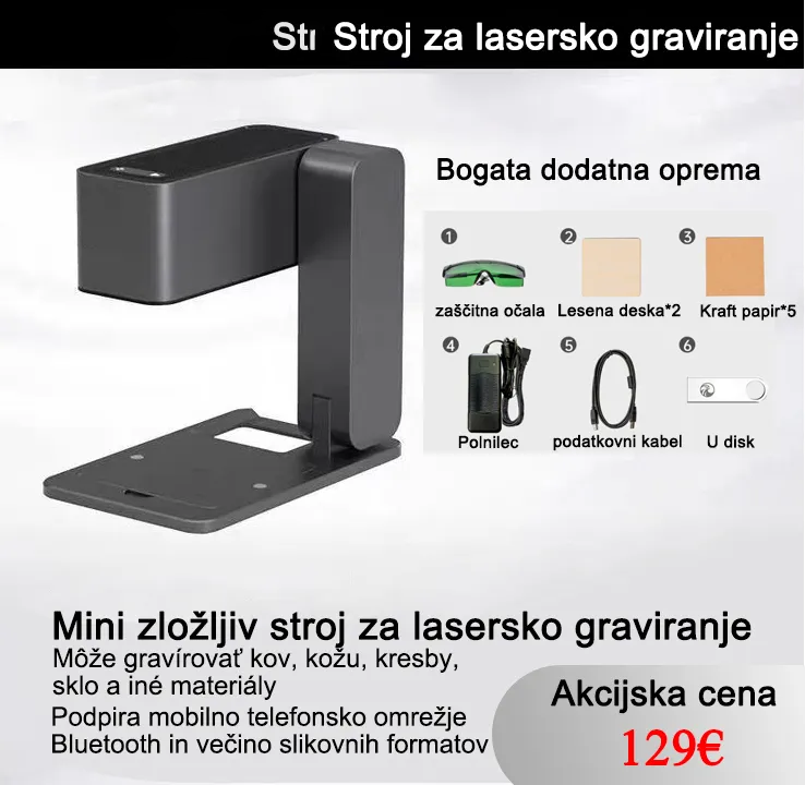 Miniaturni zložljivi stroj za lasersko graviranje