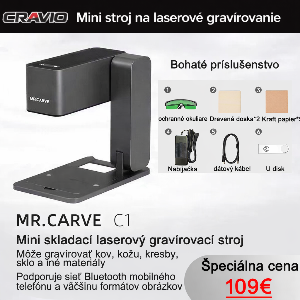 Miniatúrny skladací laserový gravírovací stroj
