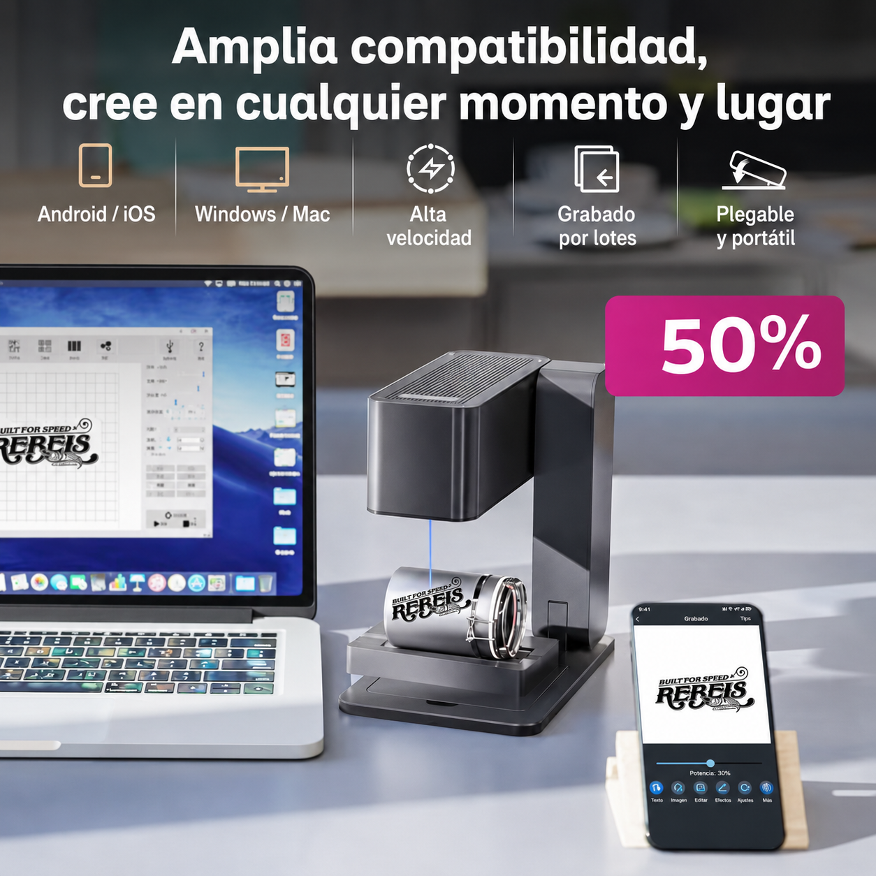 Máquina de grabado láser portátil MR.CARVE C1