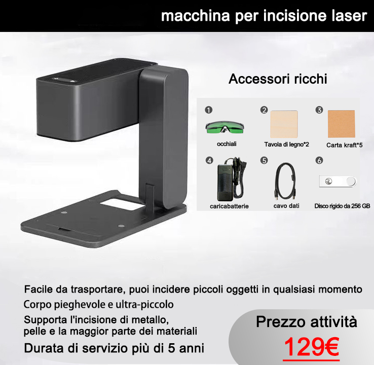 [Acciaio inossidabile leggero] Carver MR.CRAVE Piccola macchina per incisione laser portatile