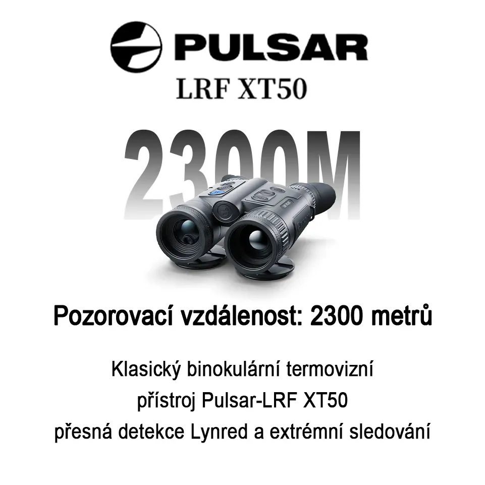 Pulsar-LRF XP50, klasický termovizní dalekohled s přesnou detekcí Lynred a extrémním sledováním