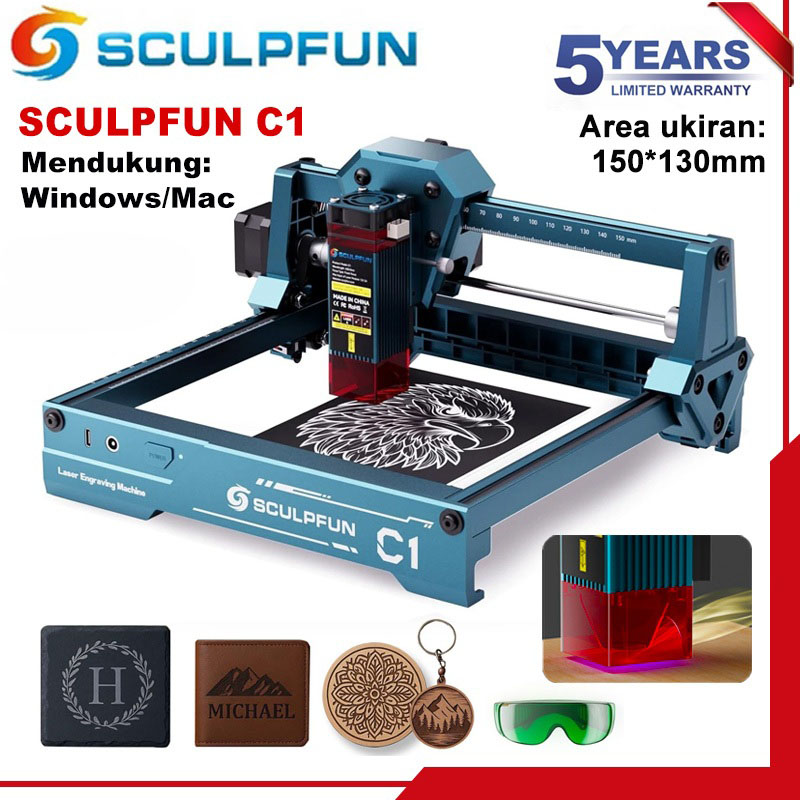 Sculpfun C1 Pequena máquina de gravação a laser portátil