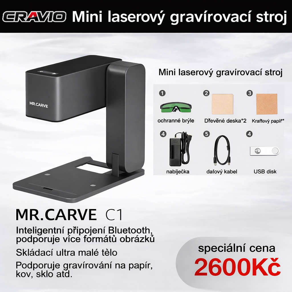 Miniaturní skládací laserový gravírovací stroj