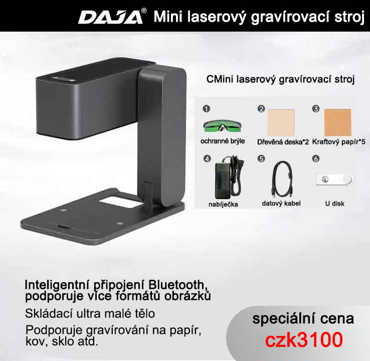 Miniaturní skládací laserový gravírovací stroj