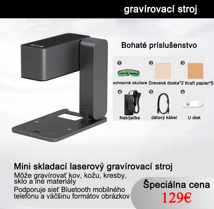 Miniatúrny skladací laserový gravírovací stroj