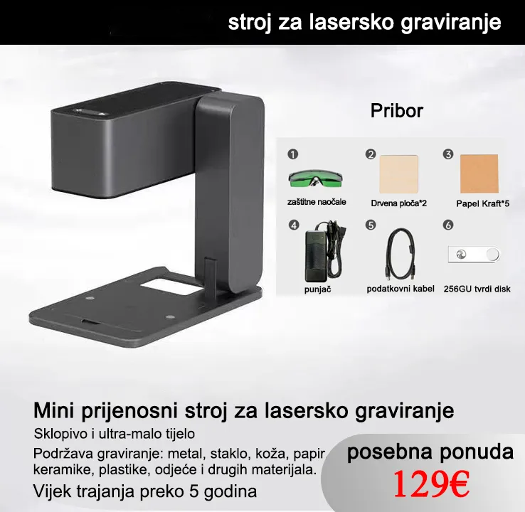 Minijaturni sklopivi stroj za lasersko graviranje