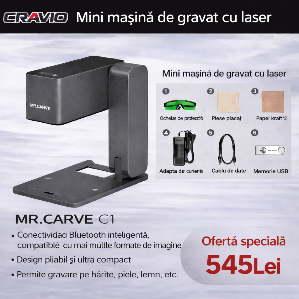 Mașină de gravat cu laser pliabilă în miniatură