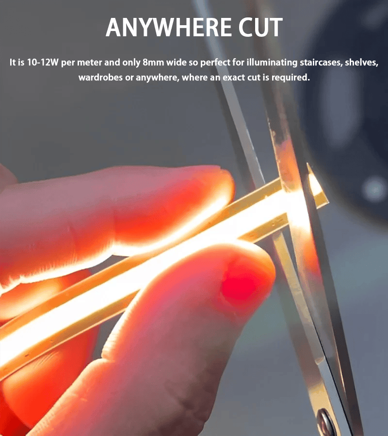 Anywhere Cut new Arrival 12V COB LED Strip light 3000K 4000K 6000K 90Ra 5M/Roll with free connectors