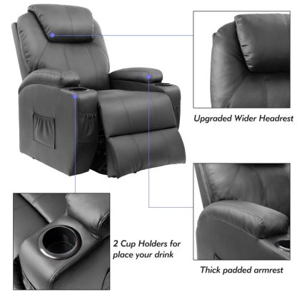 🔥ONLY $29.73🔥✨Faux Leather Power Lift Recliner Chair with Massage and Heating Functions✨