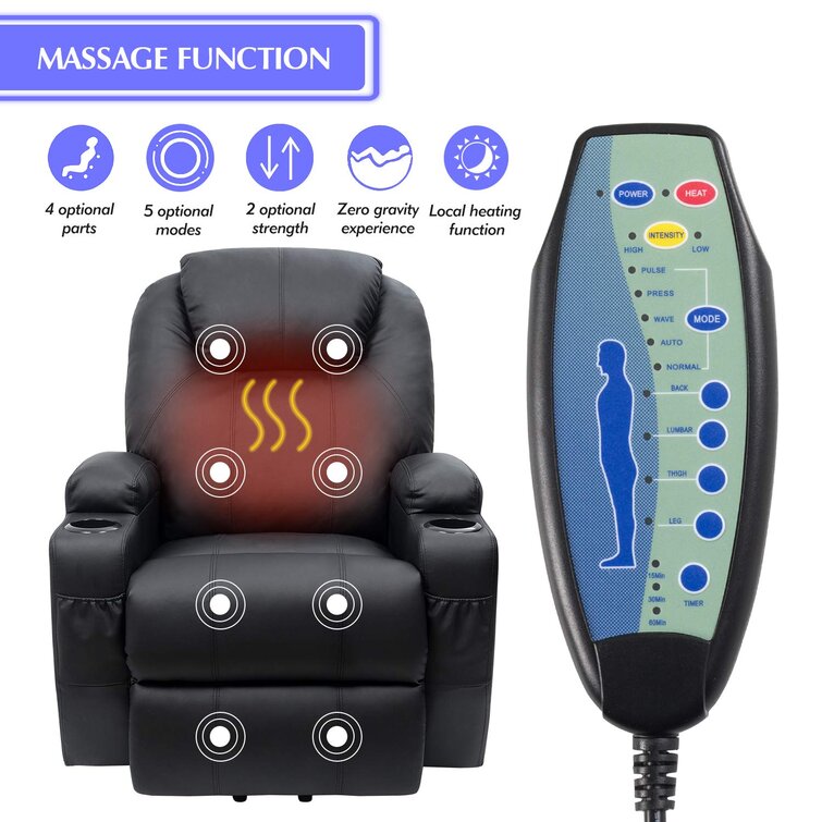 🔥ONLY $29.73🔥✨Faux Leather Power Lift Recliner Chair with Massage and Heating Functions✨