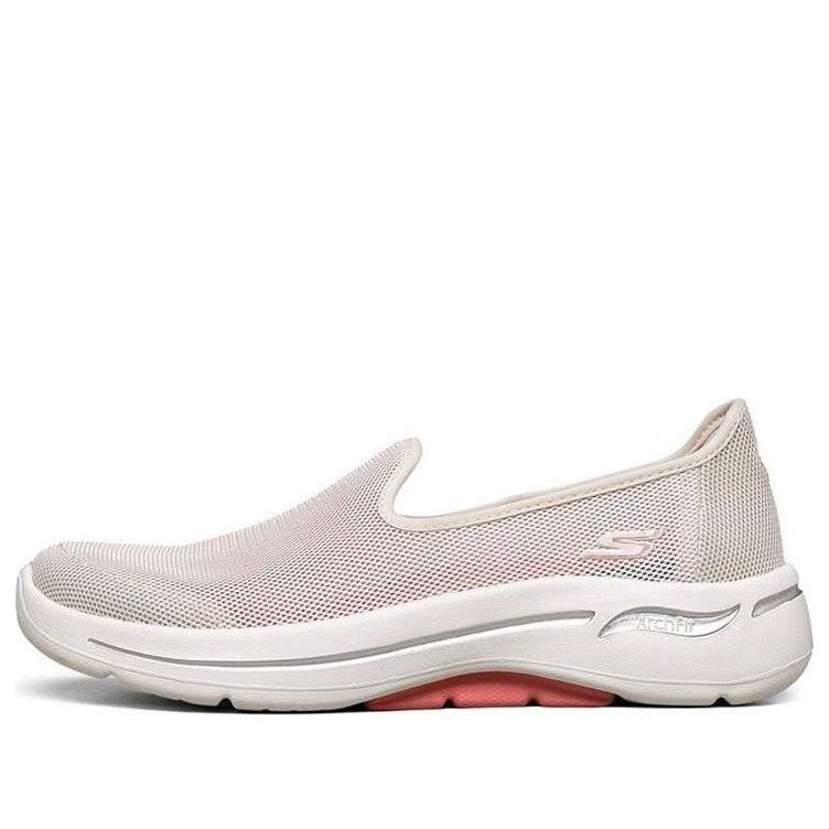 (WMNS) Skecththers Go Walk Arch Fit Loafers Pink/White 896018-NAT