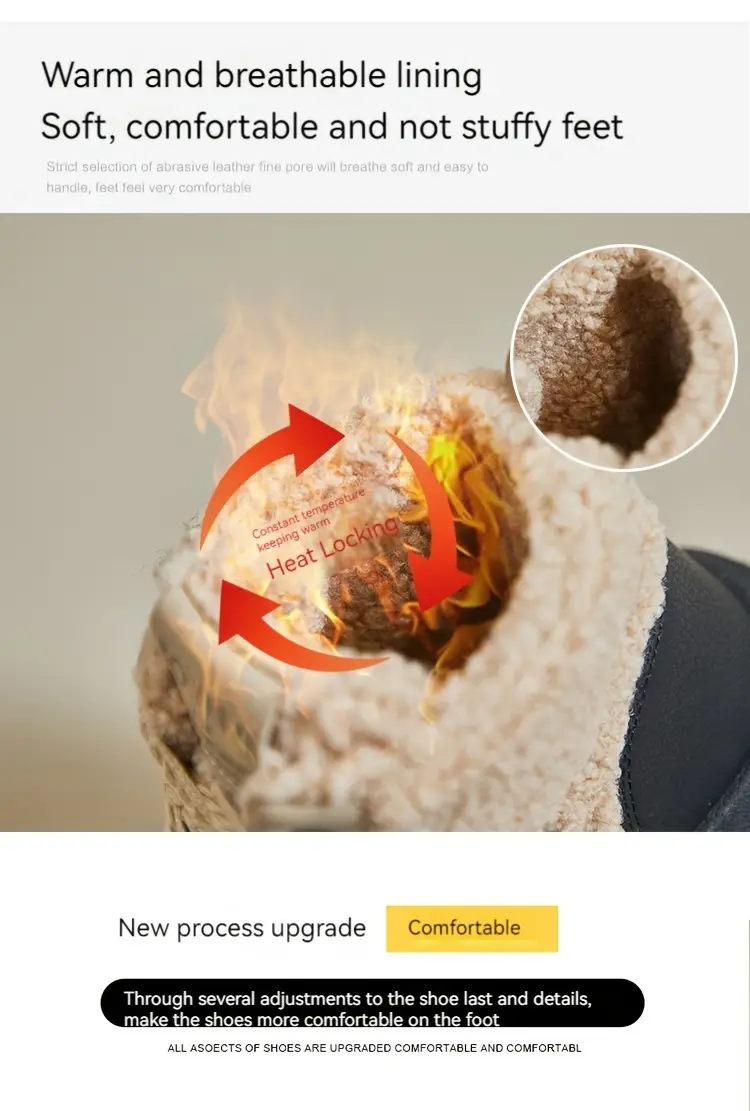 womens platform short boots casual lace up plush lined boots comfortable winter ankle boots details 3