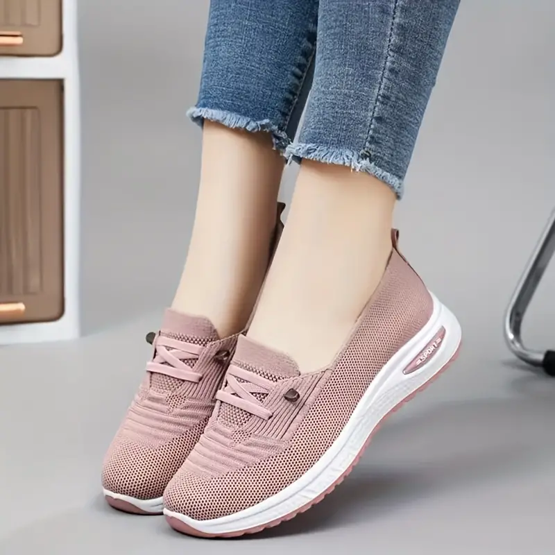 women s breathable flying woven sneakers casual lace outdoor 2
