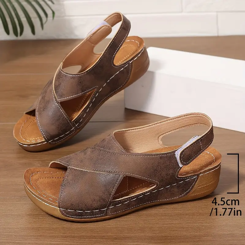   solid color summer wedge sandals with waterproof platform 8