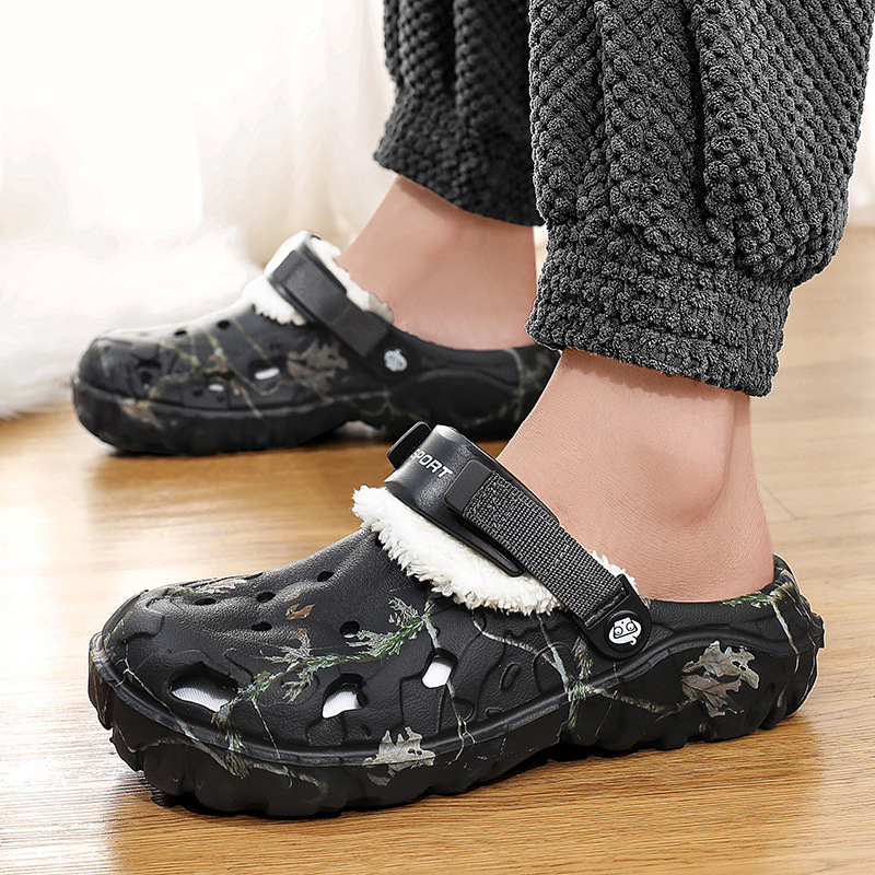 Indoor/Outdoor Slippers with Soft Fleece Lining