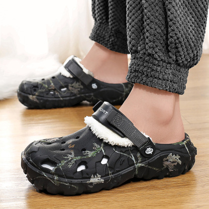 Indoor/Outdoor Slippers with Soft Fleece Lining