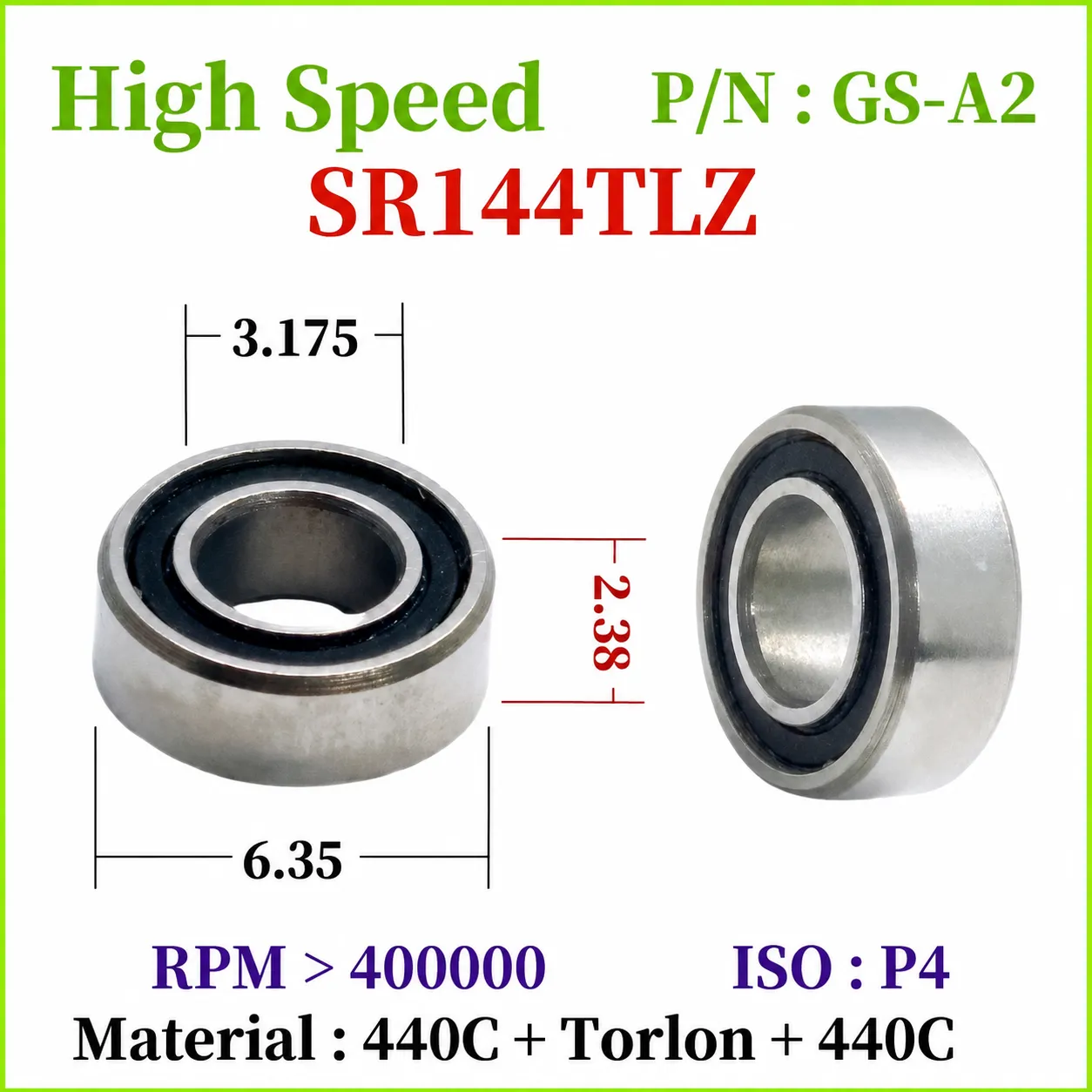 SR144 Series High-Speed Dental Handpiece Bearings