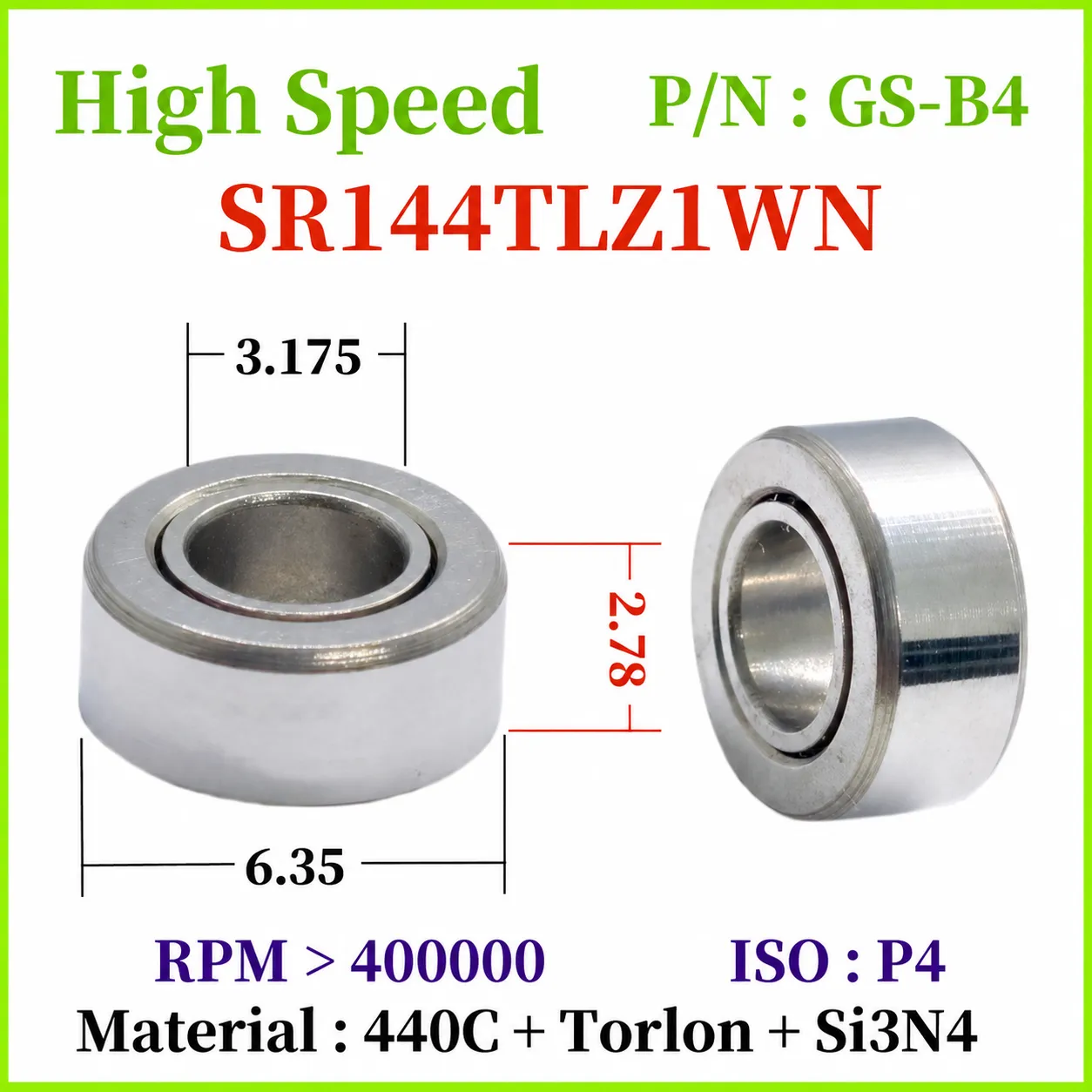 SR144 Series High-Speed Dental Handpiece Bearings