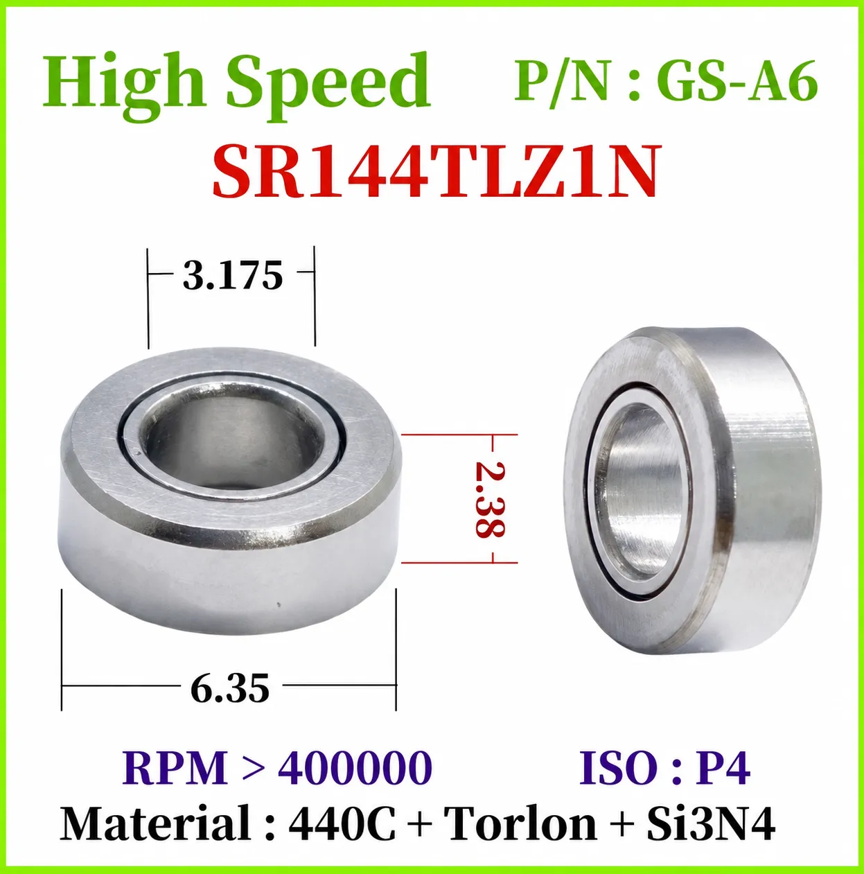 SR144 Series High-Speed Dental Handpiece Bearings