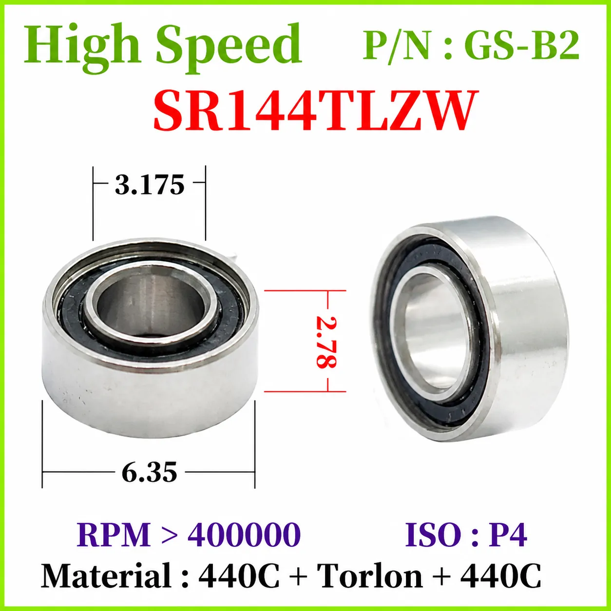 SR144 Series High-Speed Dental Handpiece Bearings