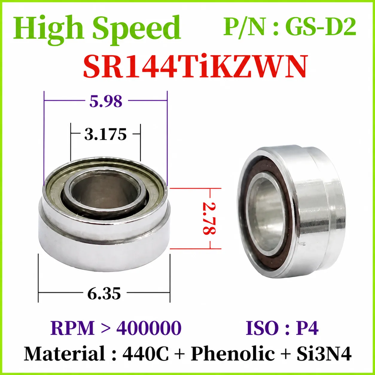 SR144 Series High-Speed Dental Handpiece Bearings
