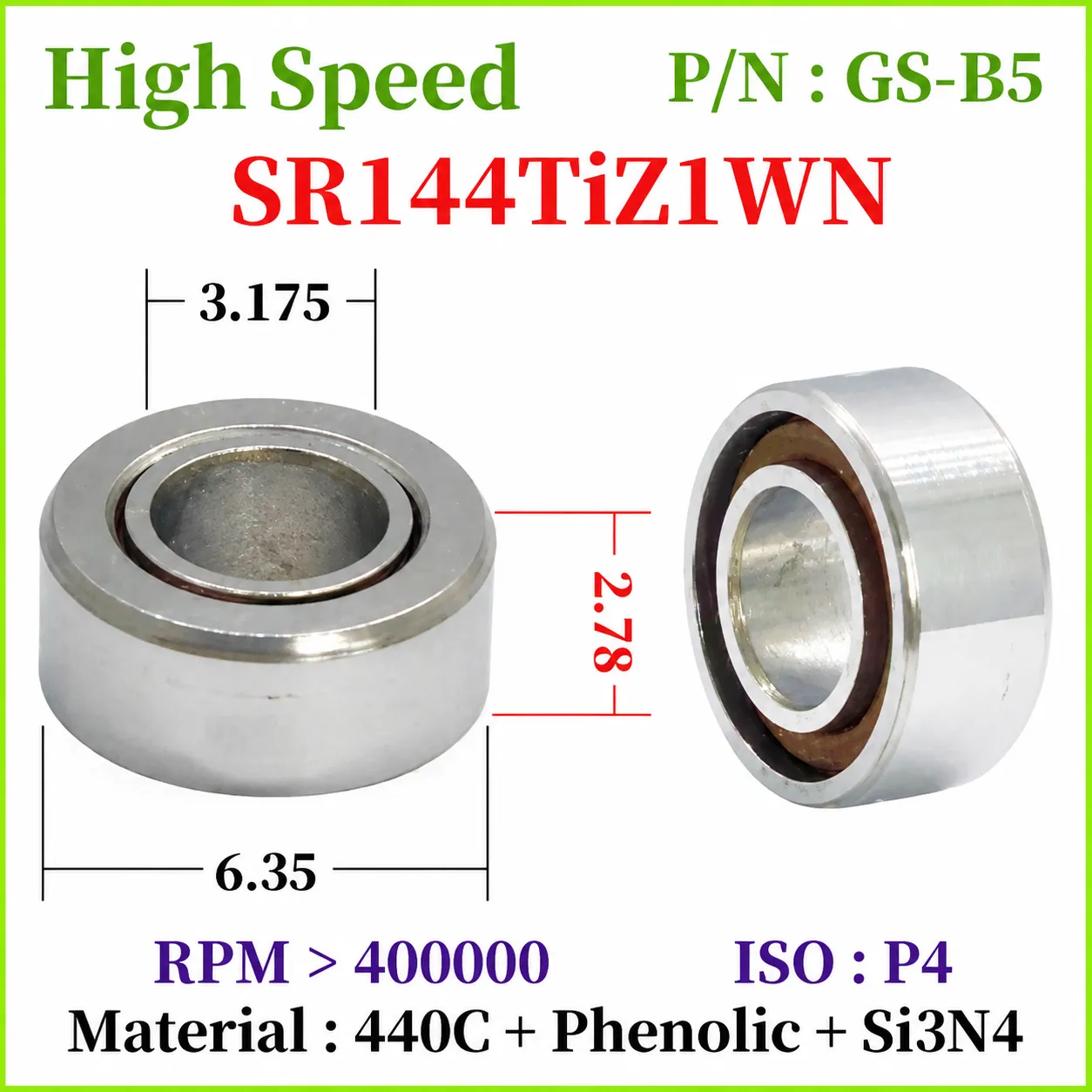 SR144 Series High-Speed Dental Handpiece Bearings