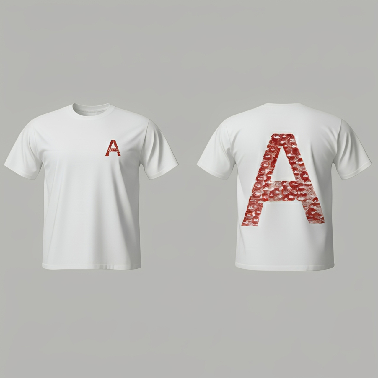 Custom Lip Print Letter T-Shirt – Personalized DIY Alphabet Tee with Your Own Lip Photo, Unique Gift, Matching Couples Shirt