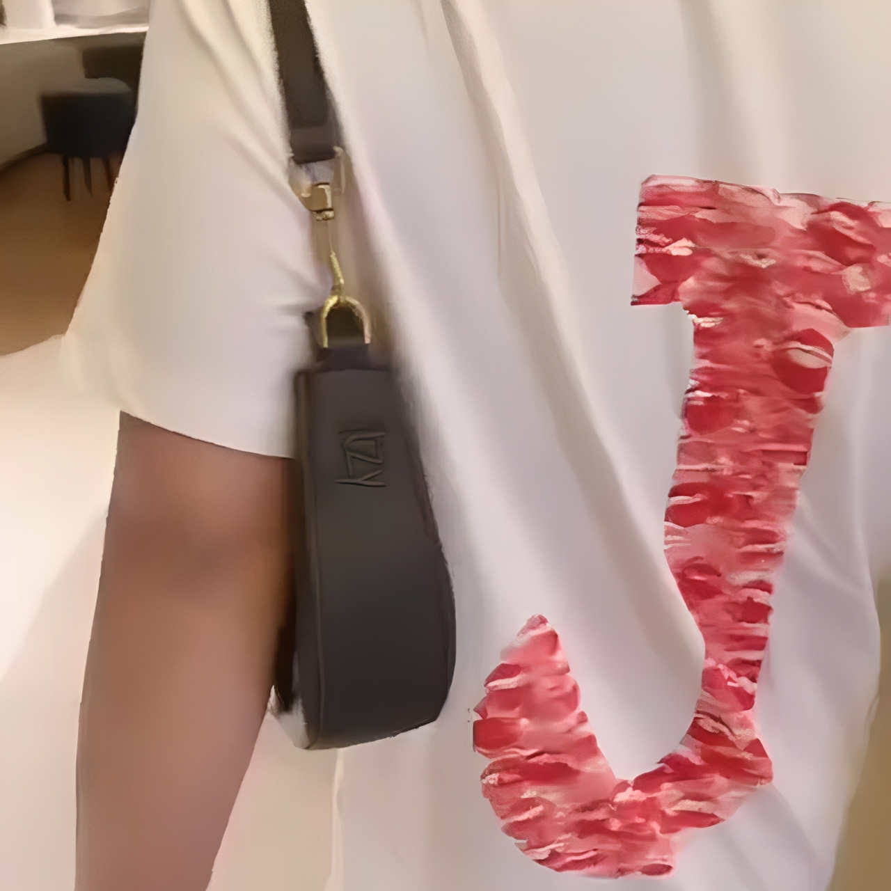 Custom Lip Print Letter T-Shirt – Personalized DIY Alphabet Tee with Your Own Lip Photo, Unique Gift, Matching Couples Shirt