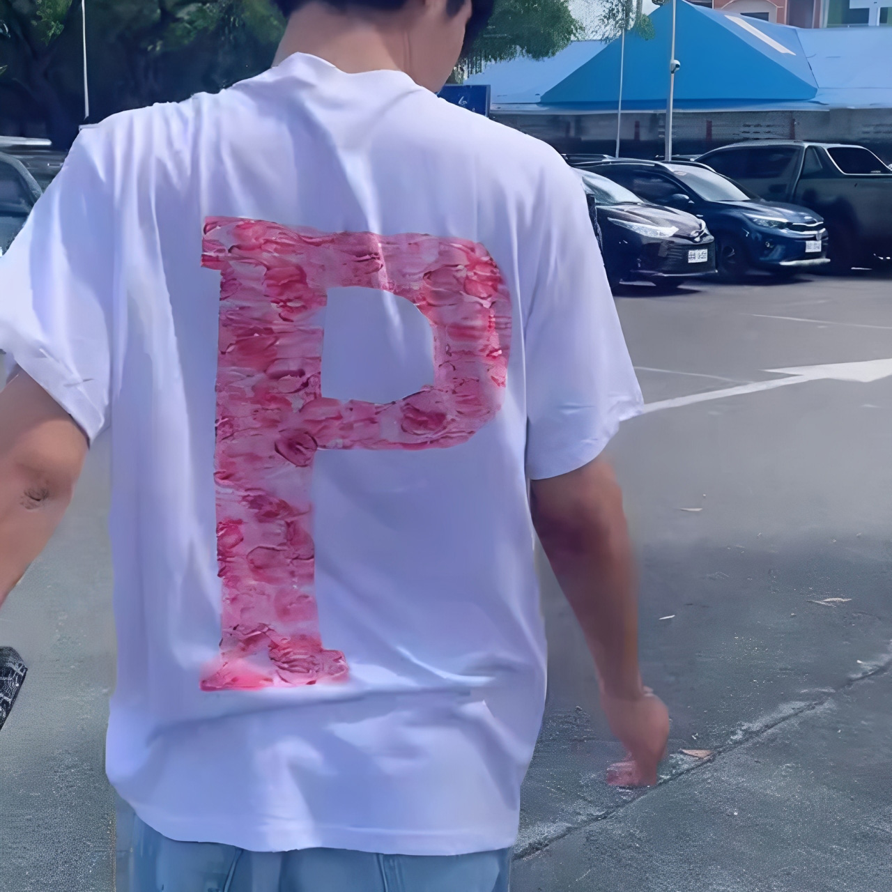 Custom Lip Print Letter T-Shirt – Personalized DIY Alphabet Tee with Your Own Lip Photo, Unique Gift, Matching Couples Shirt