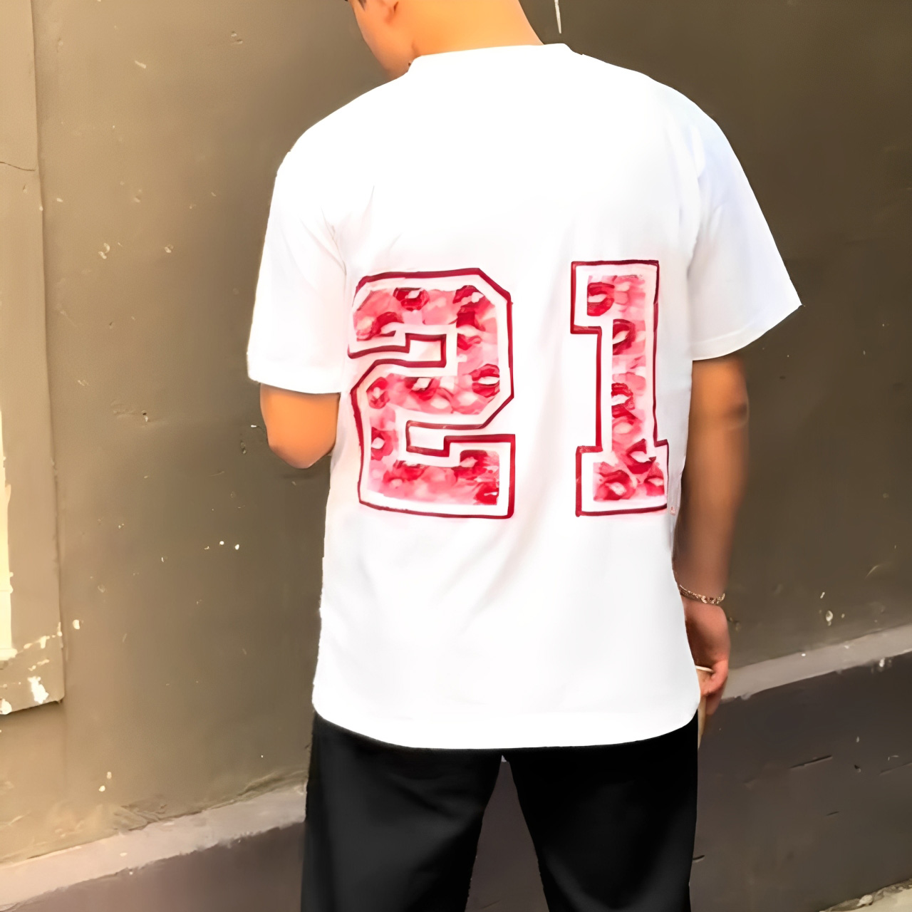 Custom Lip Print Letter T-Shirt – Personalized DIY Alphabet Tee with Your Own Lip Photo, Unique Gift, Matching Couples Shirt