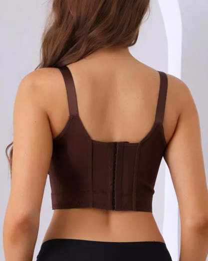 Extra Firm High Compression Full Cup Push Up Bra - Brown
