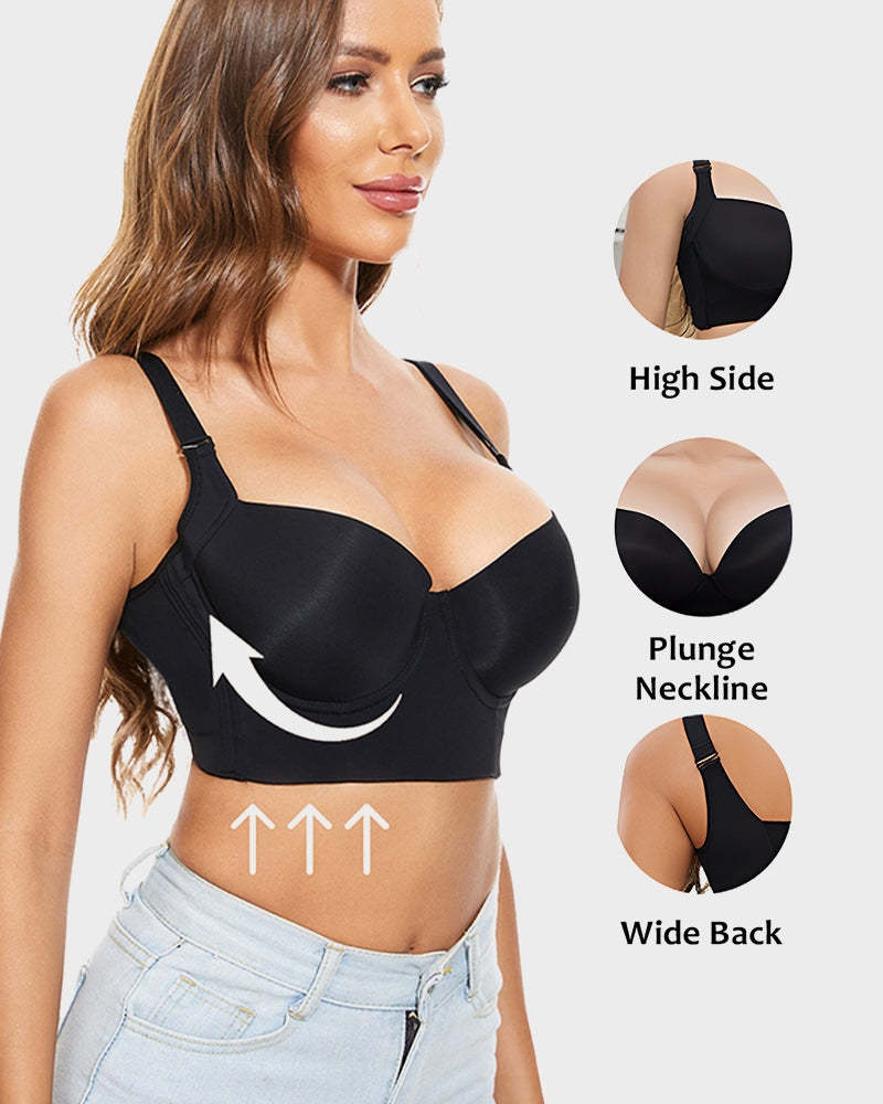 Extra Firm High Compression Full Cup Push Up Bra - Brown