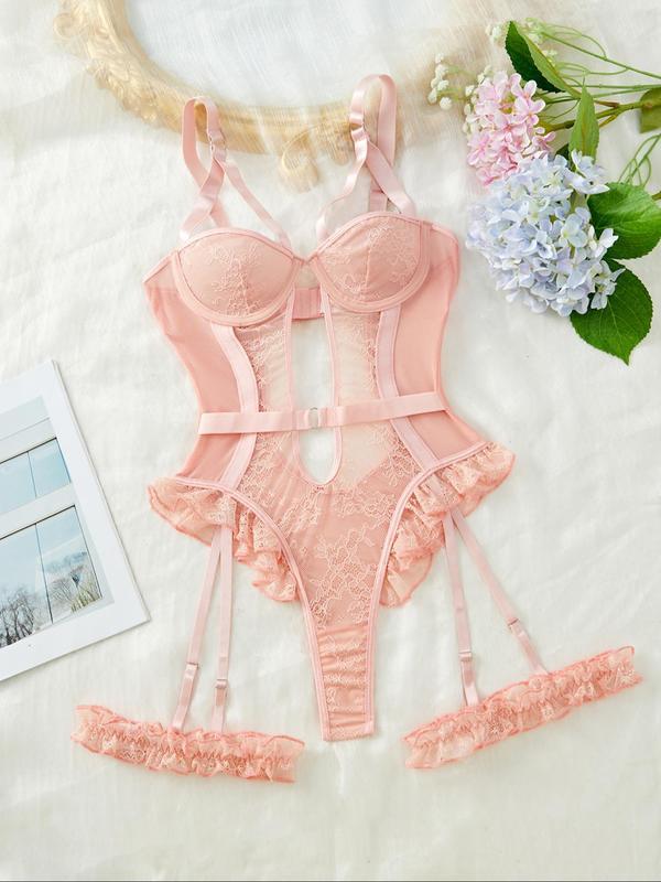 Christmas Sexy Embroidered Lingerie Set, High-Quality Comfortable Transparent Bra, Slim-Fit Adjustable Straps, All Seasons Wear, Lace Lingerie Set