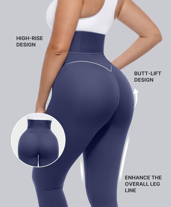 High Waist Tummy Control Black Nylon Leggings for All Seasons