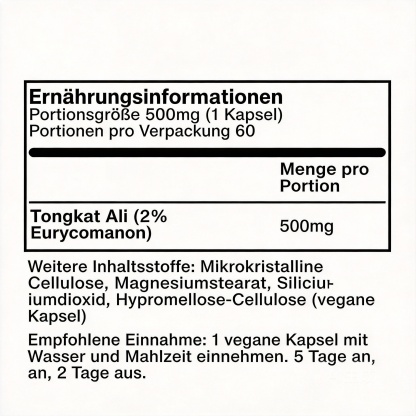 Zentra Tongkat Ali Kapseln – Natürliche Energie, Kraft & Hormonbalance für Männer