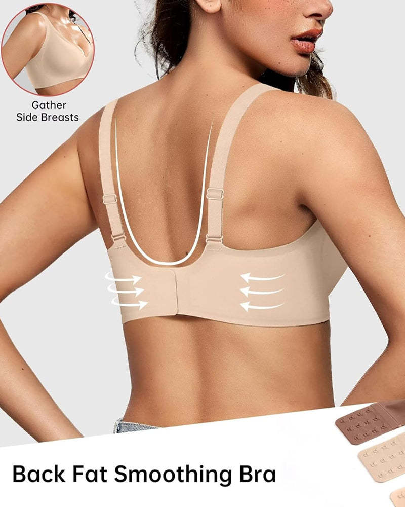Women's Deep V Wire-free Push-up Adjustable Seamless Bra