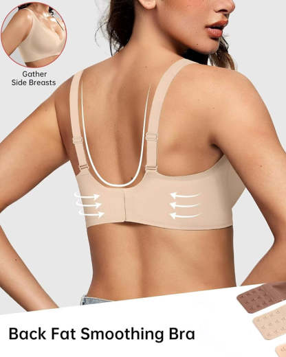 Women's Deep V Wire-free Push-up Adjustable Seamless Bra