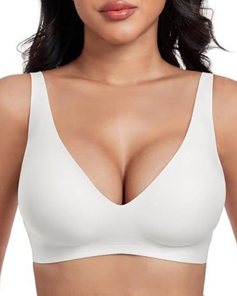 Women's Deep V Wire-free Push-up Adjustable Seamless Bra