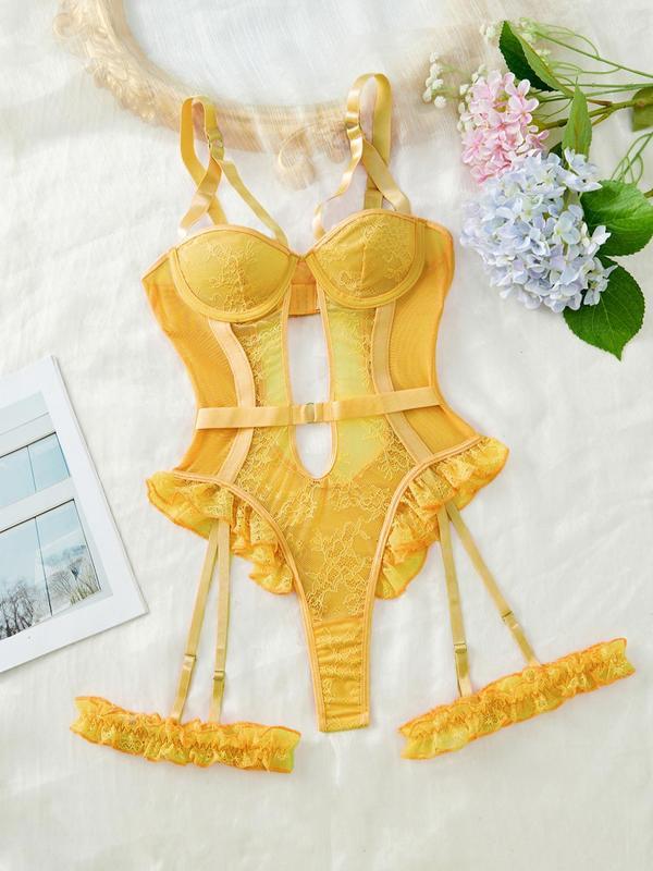 Christmas Sexy Embroidered Lingerie Set, High-Quality Comfortable Transparent Bra, Slim-Fit Adjustable Straps, All Seasons Wear, Lace Lingerie Set