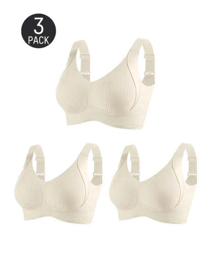 Solid Color Four Rows Adjustable Wireless Women's Bra