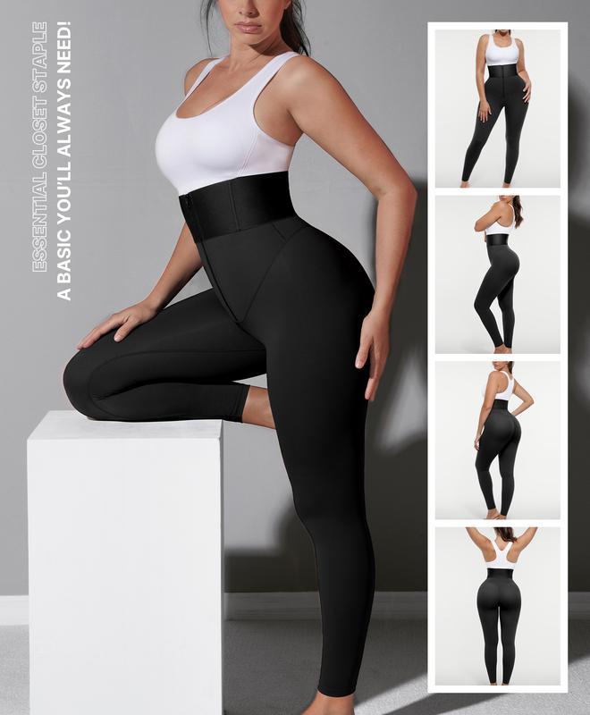 High Waist Tummy Control Black Nylon Leggings for All Seasons
