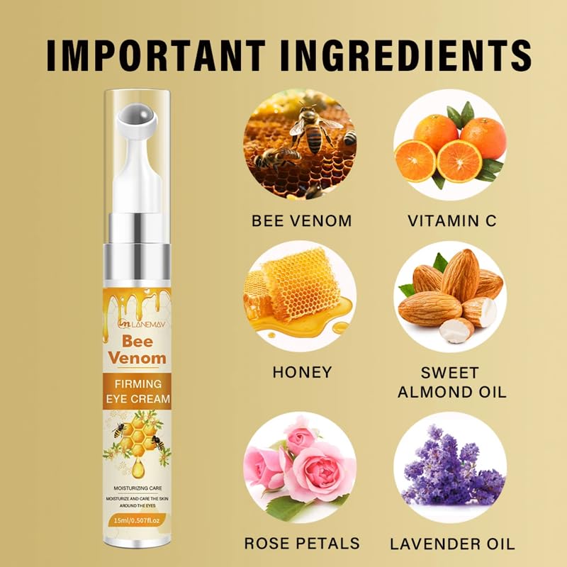 LANEMAY Bee Venom Straffende Augencreme mit Massage-Roll-on
