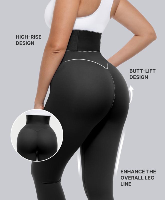High Waist Tummy Control Black Nylon Leggings for All Seasons