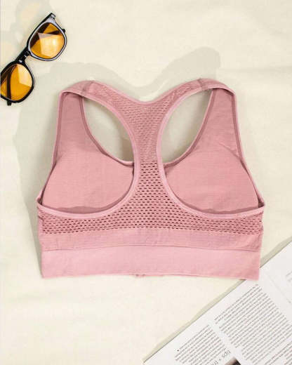 Women's Zipper Padded Seamless Elastic Sports Bra