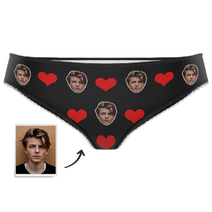 Couple Women's Custom Face Heart Panties